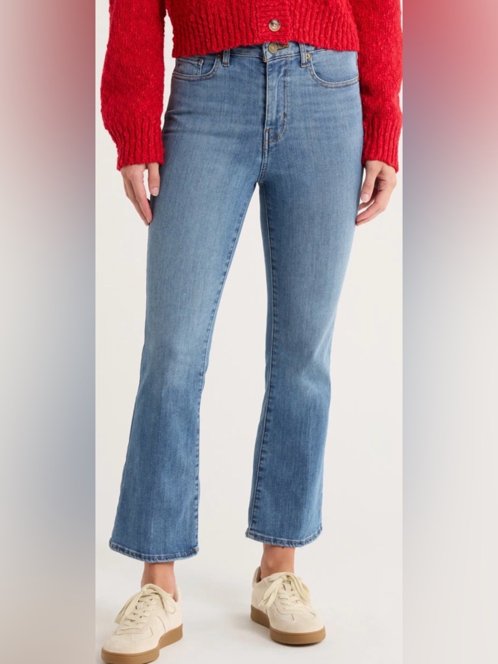 Frame Denim Le Crop Mini Boot Jeans Light Blue Stretch Women's Size 26 Bootcut